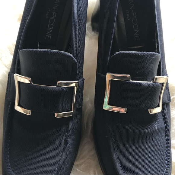 90s does 60s Evan Picone Buckle Heeled loafer - Picture 5 of 8